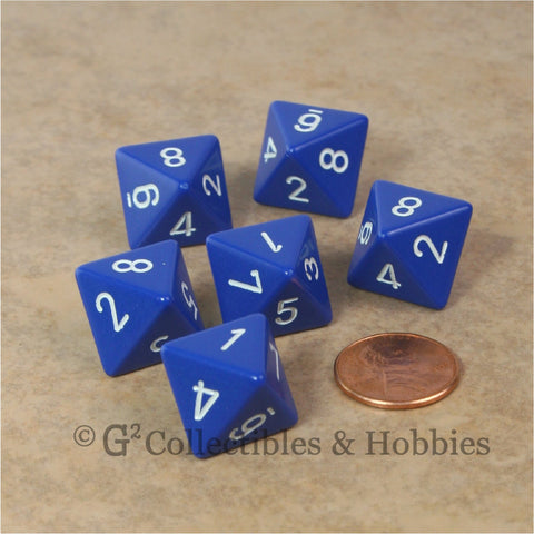 D8 RPG Dice Set : Opaque 6pc - Blue