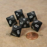 D8 RPG Dice Set : Opaque 6pc - Black