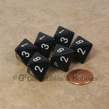 D8 RPG Dice Set : Opaque 6pc - Black