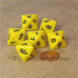 D8 RPG Dice Set : Opaque 6pc - Yellow