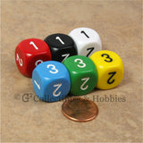 D3 (6 Sided) RPG Dice Set 6pc - 6 Colors