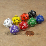 D20 RPG Dice Set : Opaque 8pc - 8 Colors