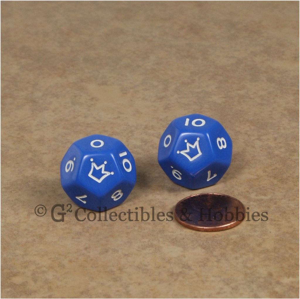 D12 Jester Dice (0 to 10) Pair - Blue