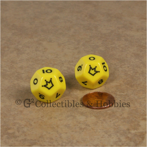 D12 Jester Dice (0 to 10) Pair - Yellow