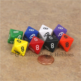 D8 RPG Dice Set : Opaque 8pc - 8 Colors