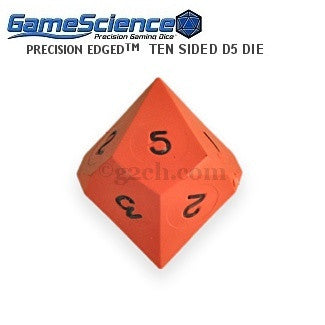 D5 (10 Sided) Opaque Hot Orange Gamescience Die