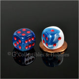 D6 12mm Gemini Astral Blue-White with Red Pips 10pc Dice Set