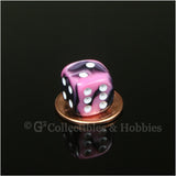 D6 12mm Gemini Black/Pink with White Pips 10pc Dice Set