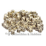 D6 16mm Opaque Ivory with Black Pips 200pc Bulk Set