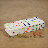 D6 19mm Opaque White with Multi-Color Pips 10pc Dice Set