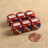 US American Flag Dice - Set of 6 Red Gemini w/some Blue