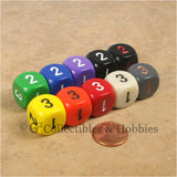 D3 (6 Sided) RPG Dice Set 10pc - 10 Colors