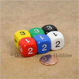 D3 (6 Sided) RPG Dice Set 6pc - 6 Colors