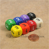 D3 (6 Sided) RPG Dice Set 8pc - 8 Colors