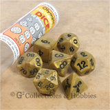 RPG Dice Set Olympic Gold with Black Numbers 7pc
