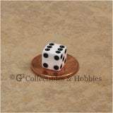 D6 8mm Opaque White with Black Pips 20pc Dice Set
