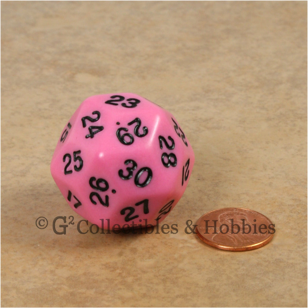 D30 Opaque Pink with Black Numbers