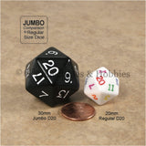 Jumbo RPG 7pc Dice & Bag Set - Black with White Numbers