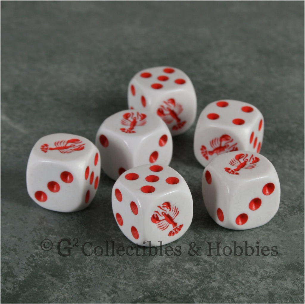 Lobster 6pc Dice Set - Red