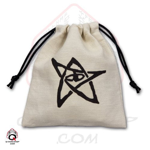 Dice Bag: Small White Linen Call of Cthulhu Elder Sign