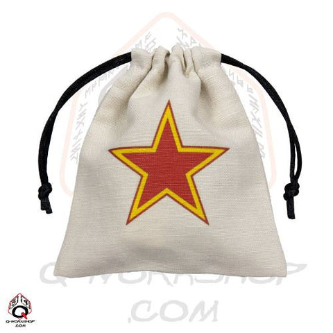Dice Bag: Small White Linen WWII Soviet Star