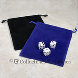 Dice Bag: Large Blue & Black Velveteen - 2pc Set