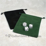 Dice Bag: Large Green & Black Velveteen - 2pc Set