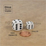 D6 12mm Rounded Edge Multicolored with White/Black Pips 20pc Dic