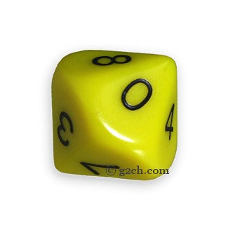 D10 Opaque Yellow with Black Numbers