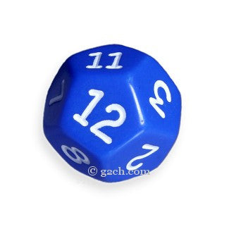 D12 Opaque Blue with White Numbers