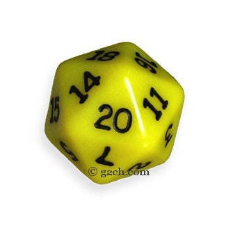 D20 Opaque Yellow with Black Numbers