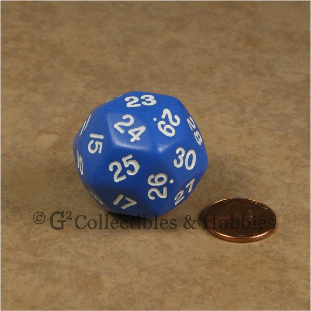 D30 Opaque Blue with White Numbers