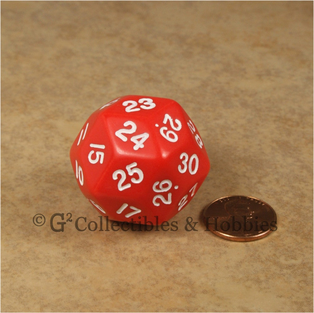 D30 Opaque Red with White Numbers