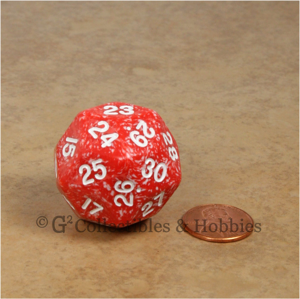 D30 Two Tone Red with White Numbers