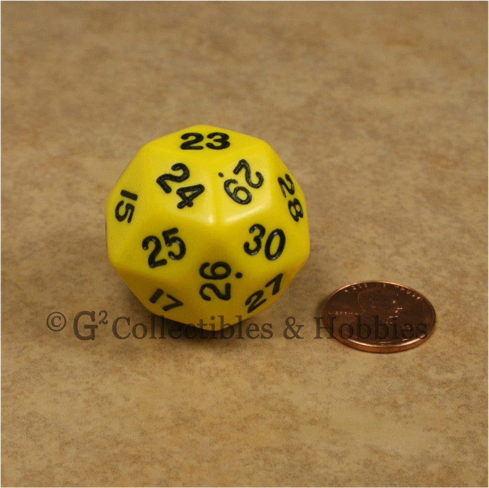 D30 Opaque Yellow with Black Numbers