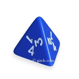 D4 Opaque Blue with White Numbers