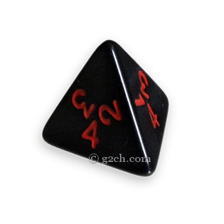 D4 Opaque Black with Red Numbers