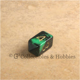 D4 Crystal Oblivion Green Die with Gold Numbers
