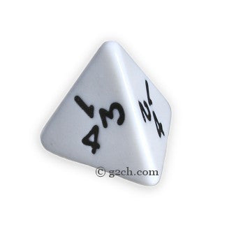 D4 Opaque White with Black Numbers