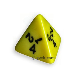 D4 Opaque Yellow with Black Numbers