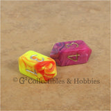 D4 Crystal Toxic Dice 2pc Set - Pink Blue & Yellow Red