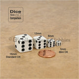 D6 8mm Opaque Multicolored with White/Black Pips 200pc Bulk Dice Set