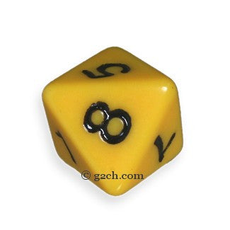 D8 Opaque Dark Yellow with Black Numbers