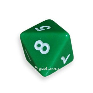 D8 Opaque Green with White Numbers