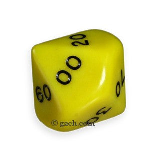 D10 DECADE Opaque Yellow with Black Numbers