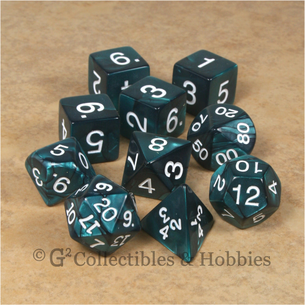 RPG Dice Set Pearlized Emerald Green 10pc