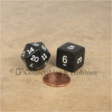 RPG Dice Set Opaque Black with White Numbers 10pc