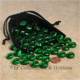 Glass Gaming Stones & Bag Set - 50pc Green