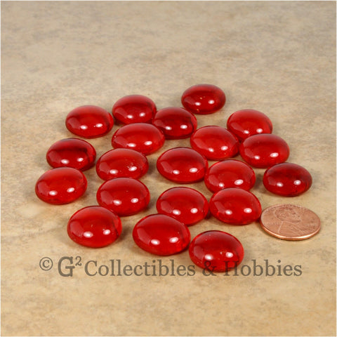 Glass Gaming Stones - 20pc Red