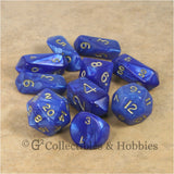 RPG Dice Set Hybrid Pearl Blue with Gold Numbers 10pc